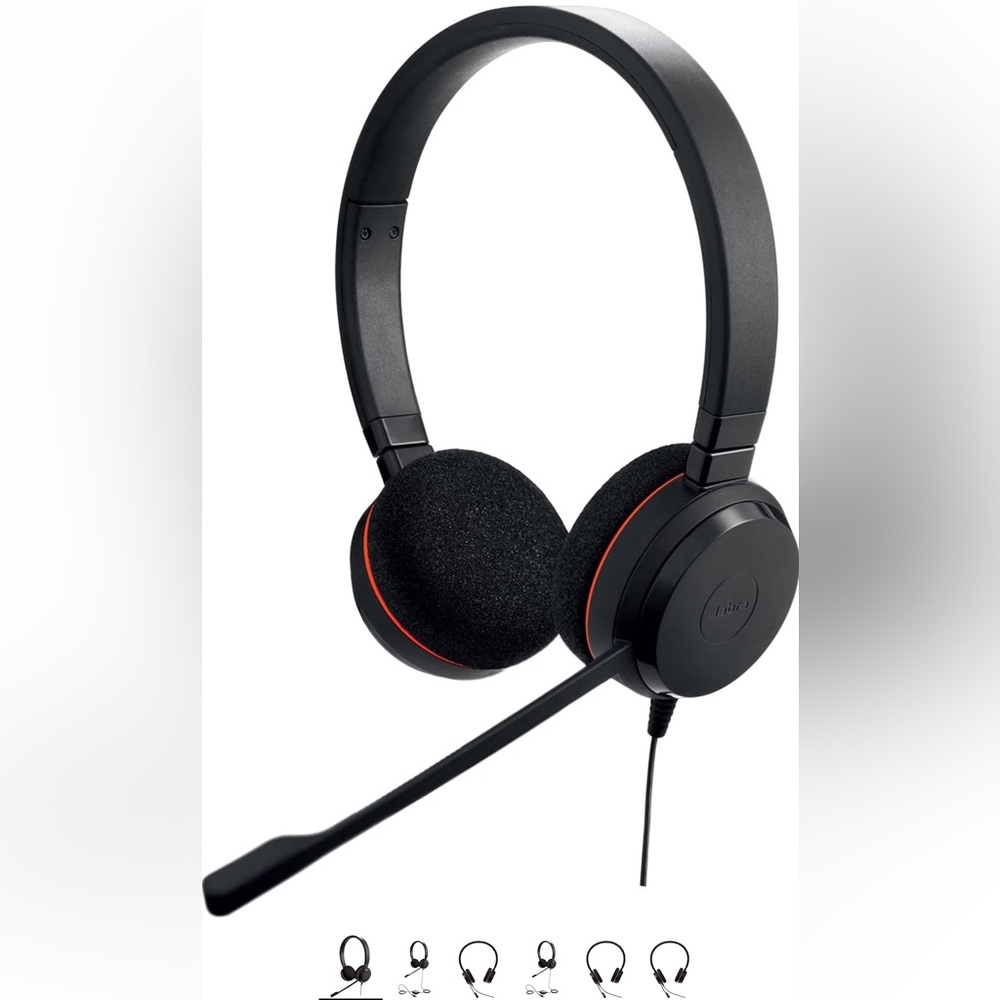 Jabra Evolve 20 UC Wired Headset, Stereo Professional Telephone Headphones